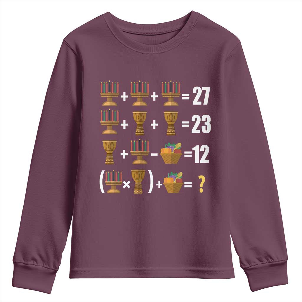 Funny 67 Kwanzaa Math Youth Sweatshirt Six Seven Meme Kinara Candles African American Christmas - African Pride