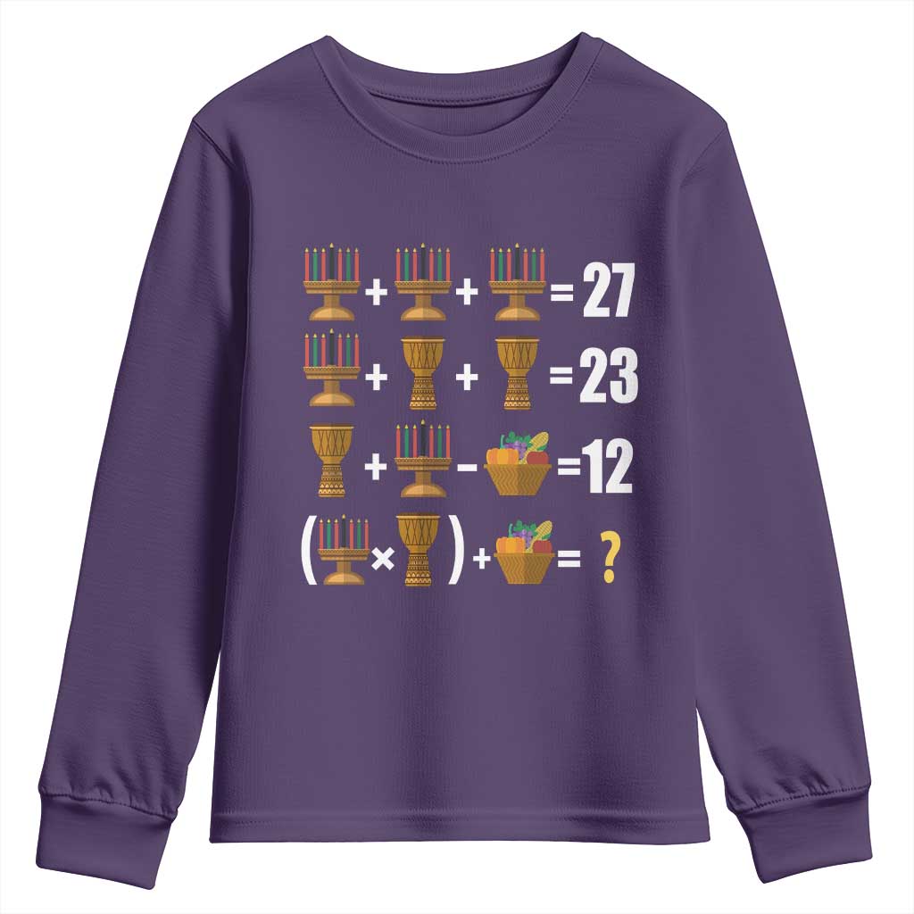 Funny 67 Kwanzaa Math Youth Sweatshirt Six Seven Meme Kinara Candles African American Christmas - African Pride