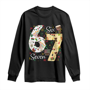Funny 67 Kwanzaa Long Sleeve Shirt Six Seven Meme Kinara Candles African American Christmas - African Pride