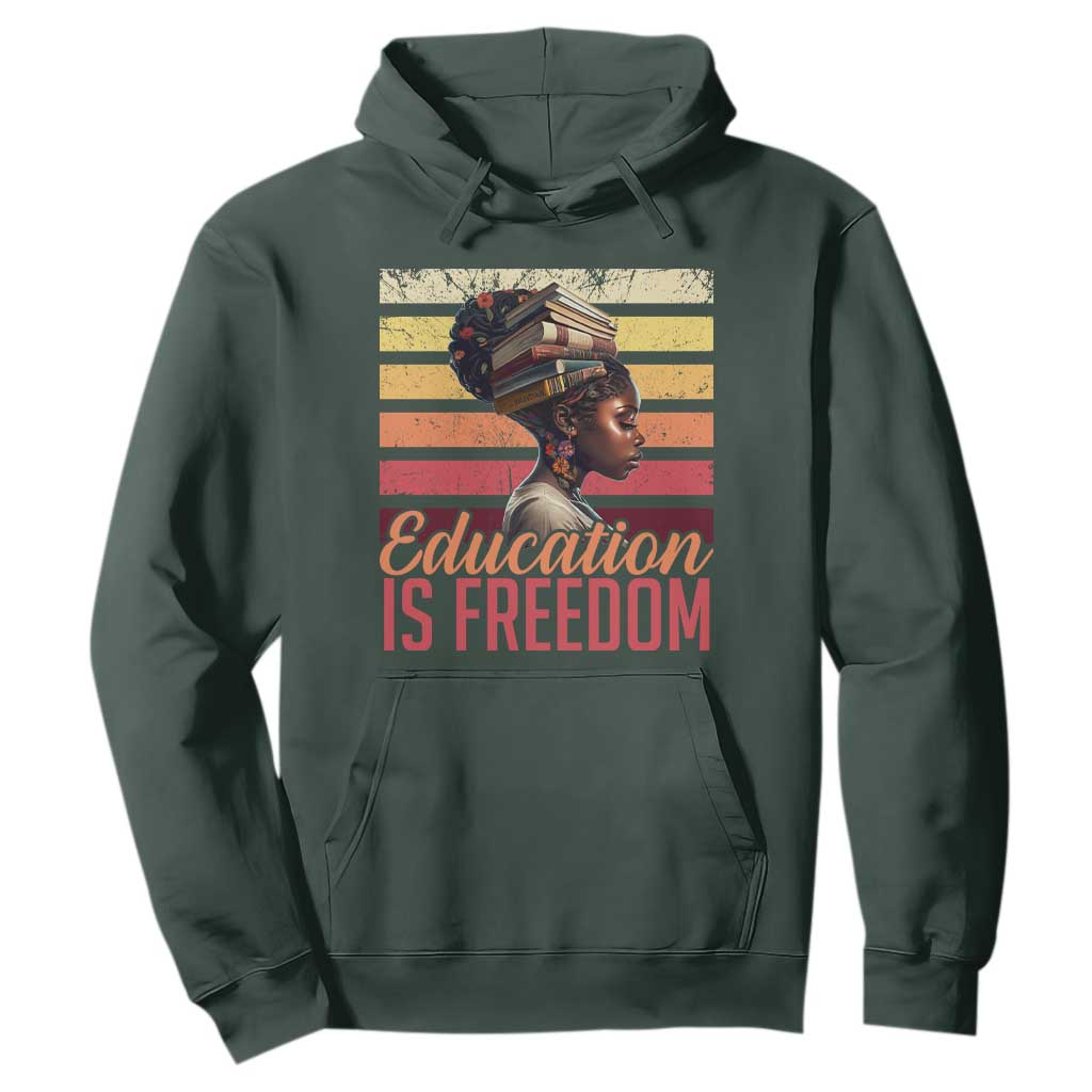 Education Is Freedom Hoodie Retro Black History Teacher
