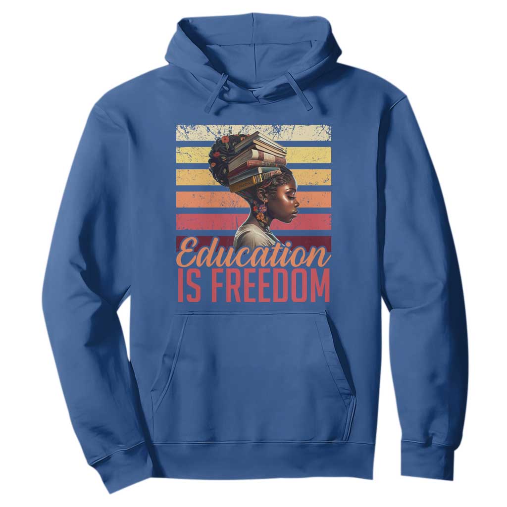 Education Is Freedom Hoodie Retro Black History Teacher