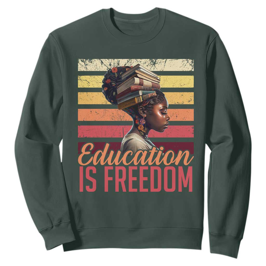Education Is Freedom Sweatshirt Retro Black History Teacher