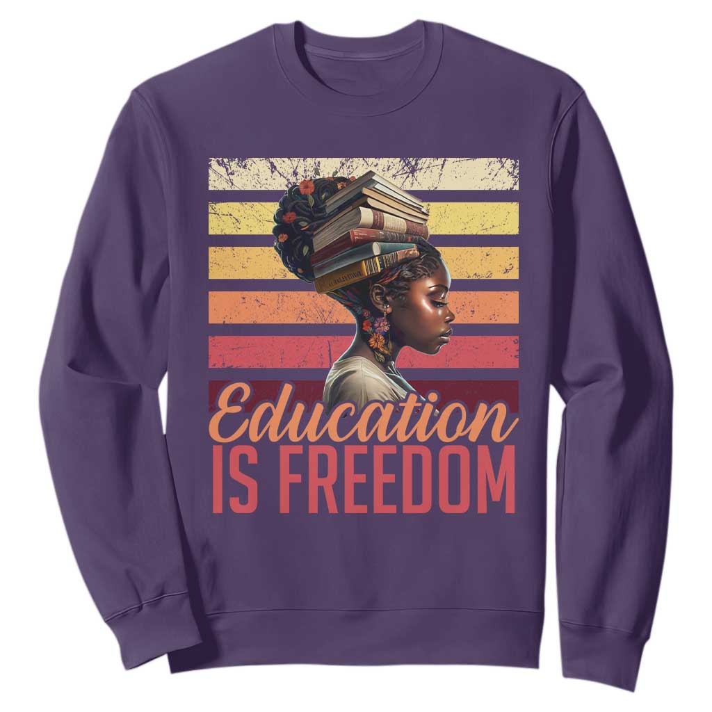 Education Is Freedom Sweatshirt Retro Black History Teacher