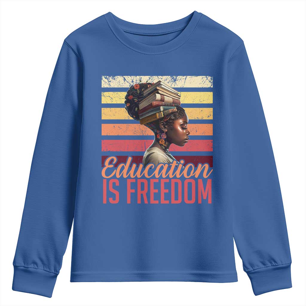 Education Is Freedom Youth Sweatshirt Retro Black History Teacher