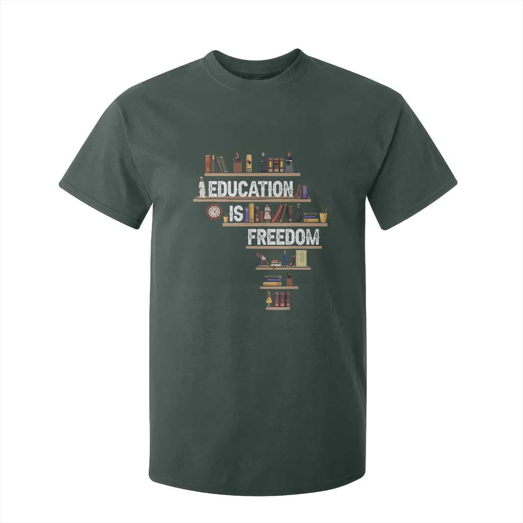 Education Is Freedom T Shirt For Kid Black History Month Teacher Black Leaders Figure