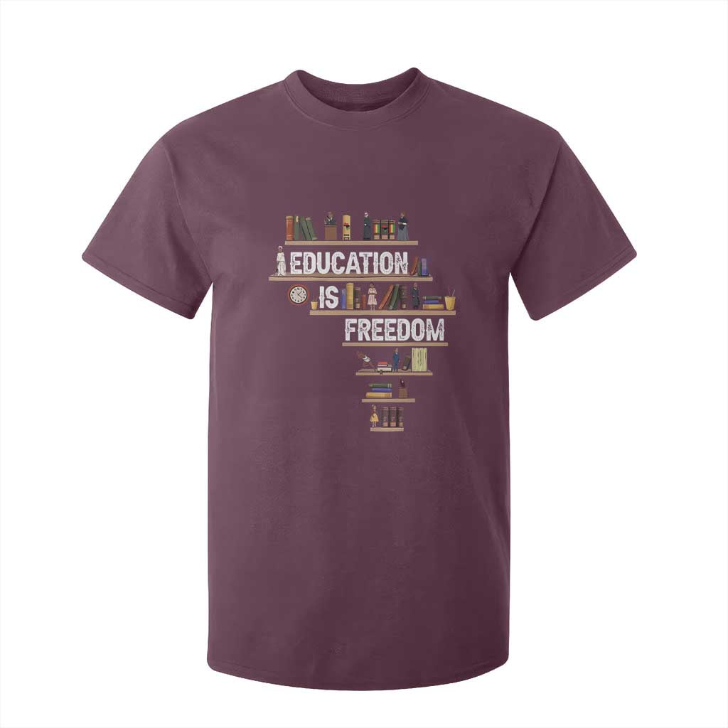 Education Is Freedom T Shirt For Kid Black History Month Teacher Black Leaders Figure