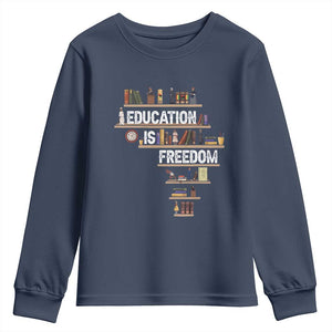 Education Is Freedom Youth Sweatshirt Black History Month Teacher Black Leaders Figure