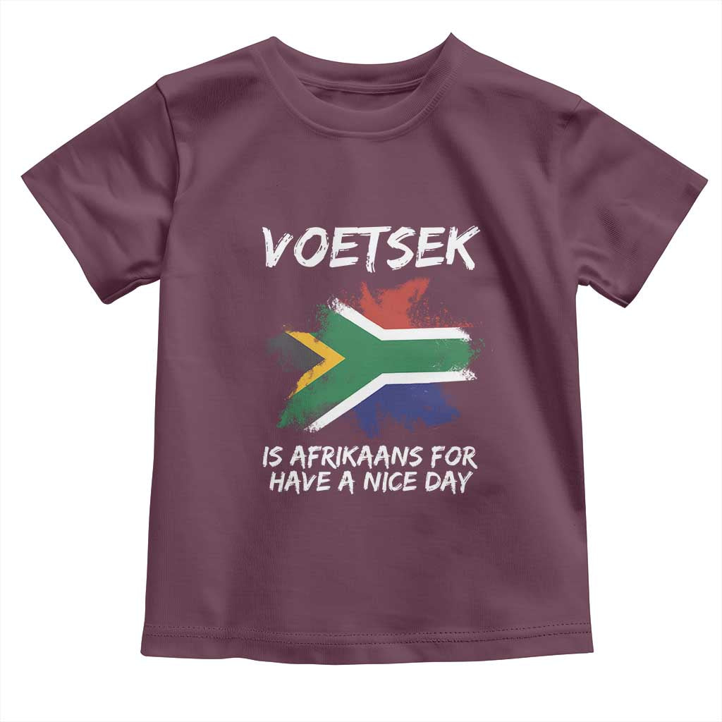 Funny Voetsek Is Afrikaans For Have A Nice Day Toddler T Shirt Saffa Flag