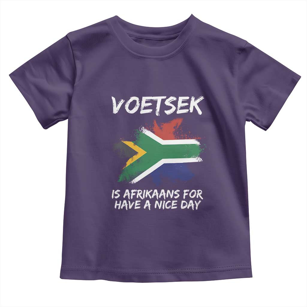 Funny Voetsek Is Afrikaans For Have A Nice Day Toddler T Shirt Saffa Flag