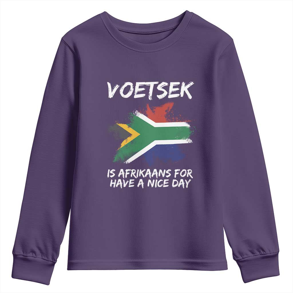 Funny Voetsek Is Afrikaans For Have A Nice Day Youth Sweatshirt Saffa Flag