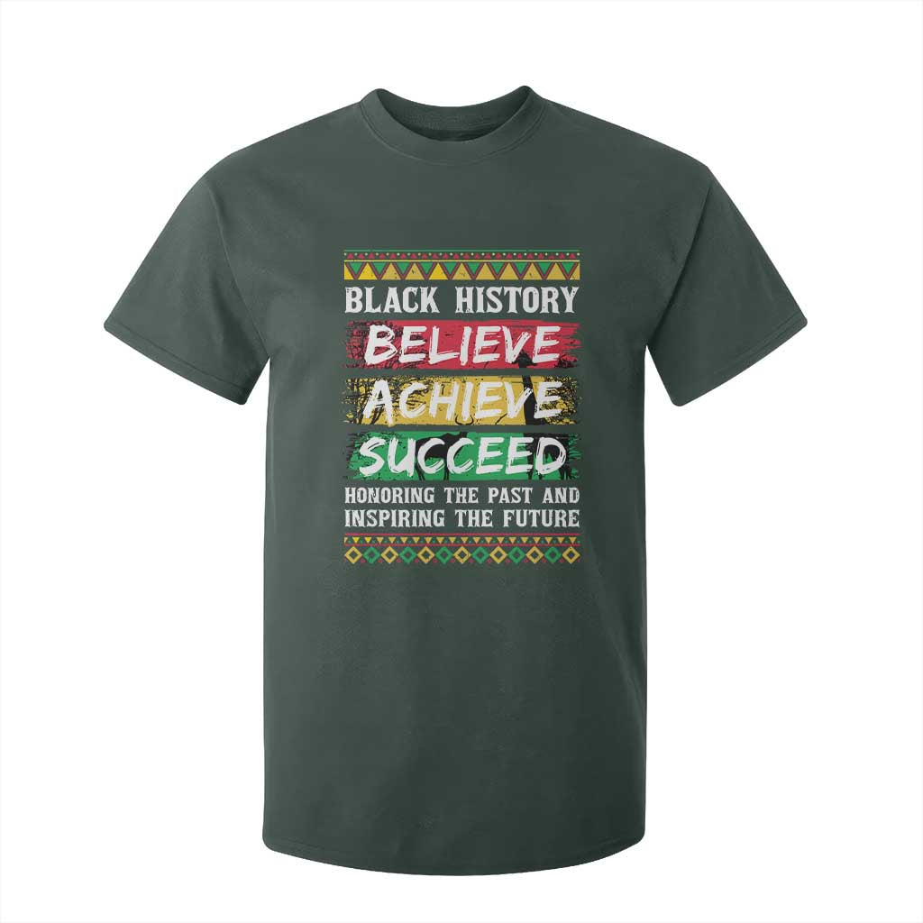 Black History Believe Achieve Succeed T Shirt For Kid African American History