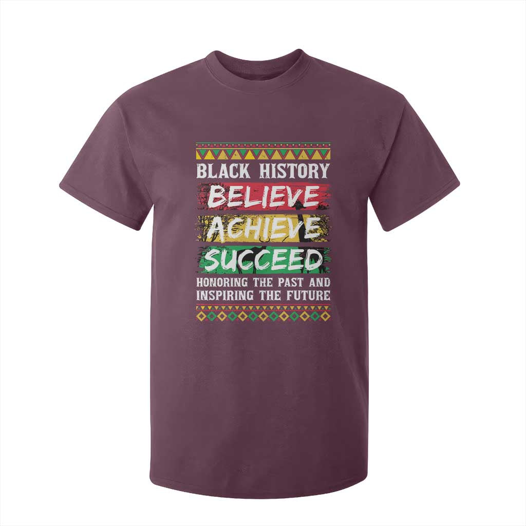 Black History Believe Achieve Succeed T Shirt For Kid African American History
