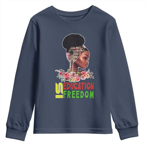 Education Is Freedom Youth Sweatshirt Black History Teacher Melanin Black Girl