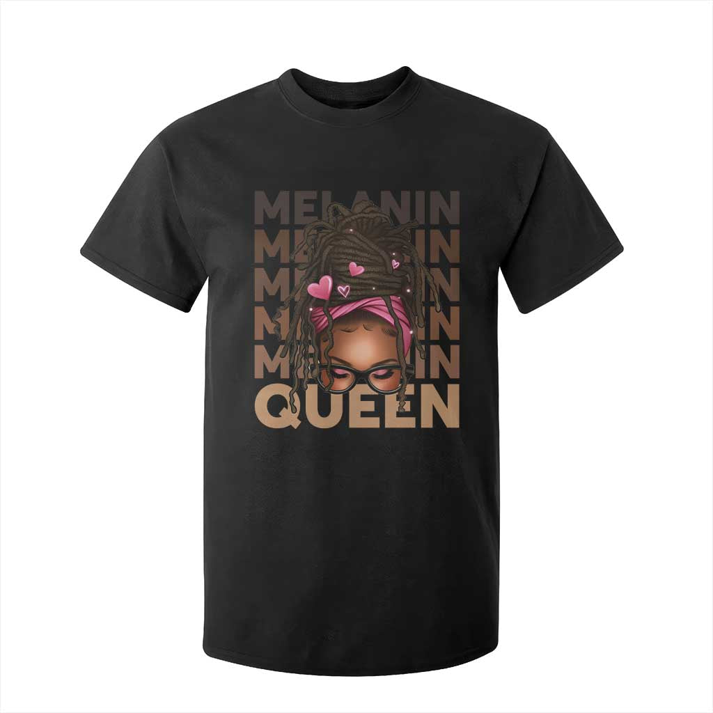 African American Pride T Shirt For Kid Melanin Queen Afro Messy Bun