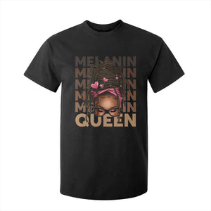 African American Pride T Shirt For Kid Melanin Queen Afro Messy Bun