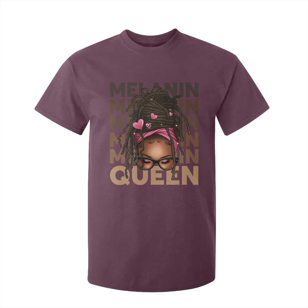 African American Pride T Shirt For Kid Melanin Queen Afro Messy Bun