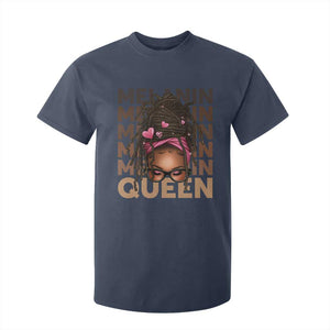 African American Pride T Shirt For Kid Melanin Queen Afro Messy Bun
