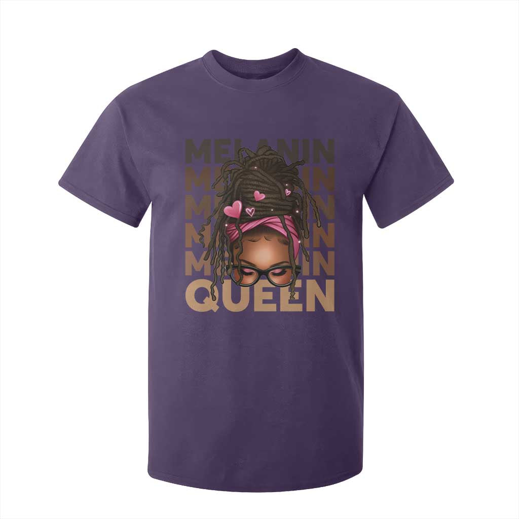 African American Pride T Shirt For Kid Melanin Queen Afro Messy Bun
