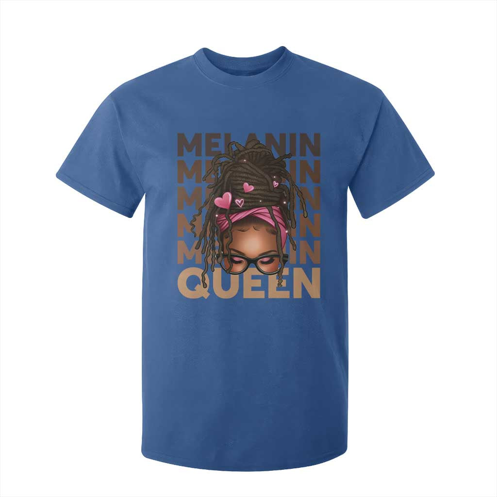 African American Pride T Shirt For Kid Melanin Queen Afro Messy Bun
