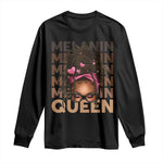 African American Pride Long Sleeve Shirt Melanin Queen Afro Messy Bun