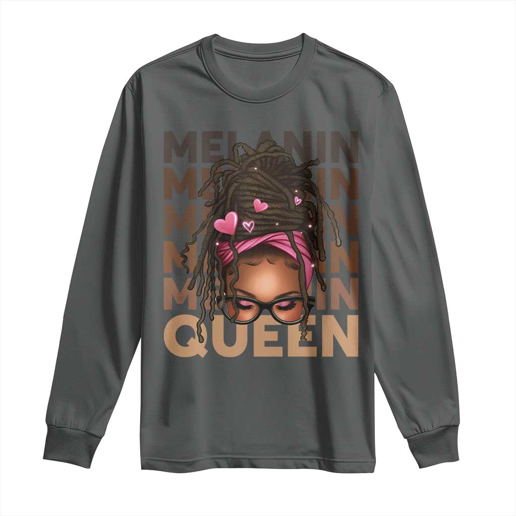 African American Pride Long Sleeve Shirt Melanin Queen Afro Messy Bun