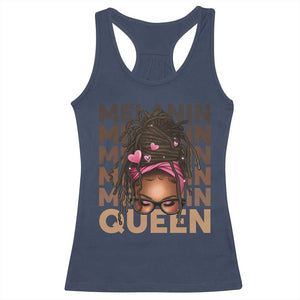 African American Pride Racerback Tank Top Melanin Queen Afro Messy Bun
