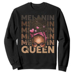 African American Pride Sweatshirt Melanin Queen Afro Messy Bun