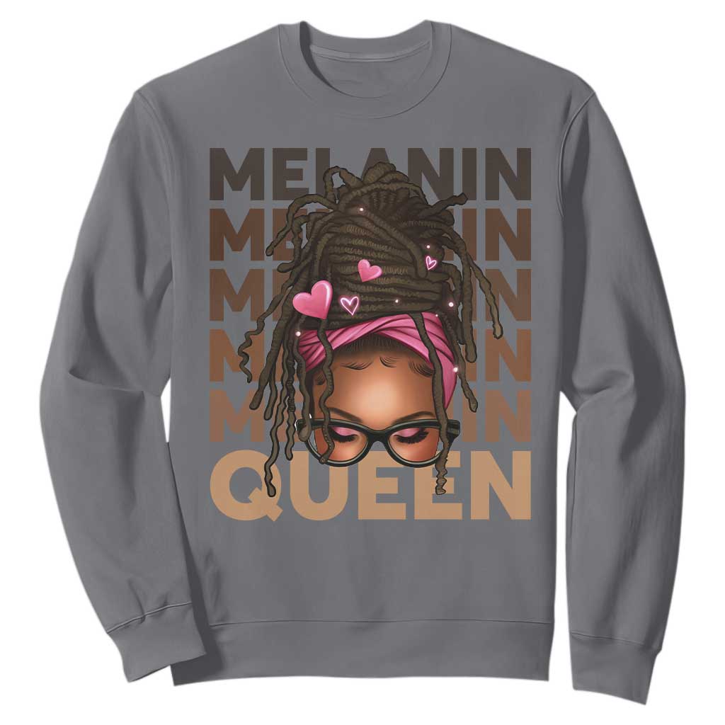 African American Pride Sweatshirt Melanin Queen Afro Messy Bun