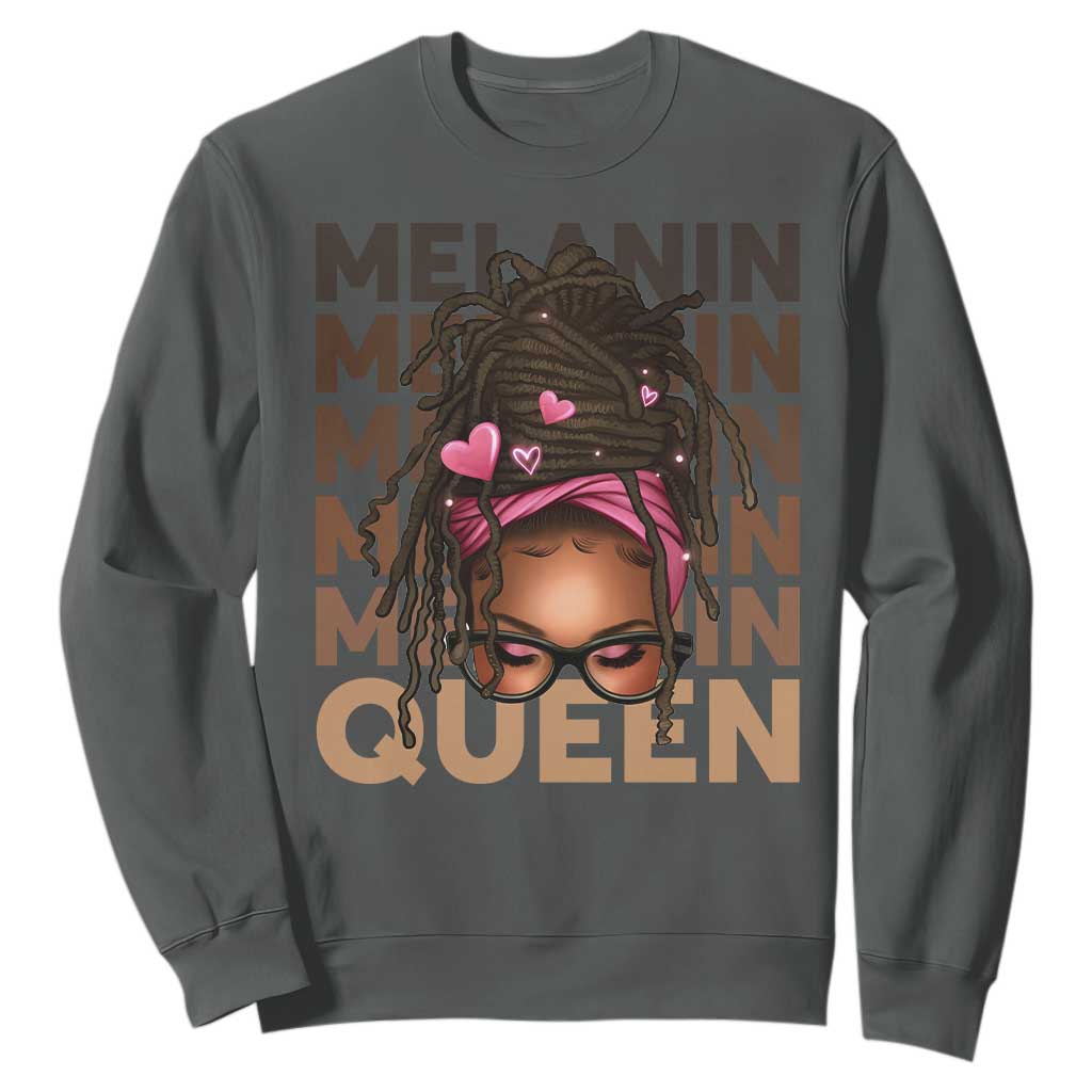 African American Pride Sweatshirt Melanin Queen Afro Messy Bun