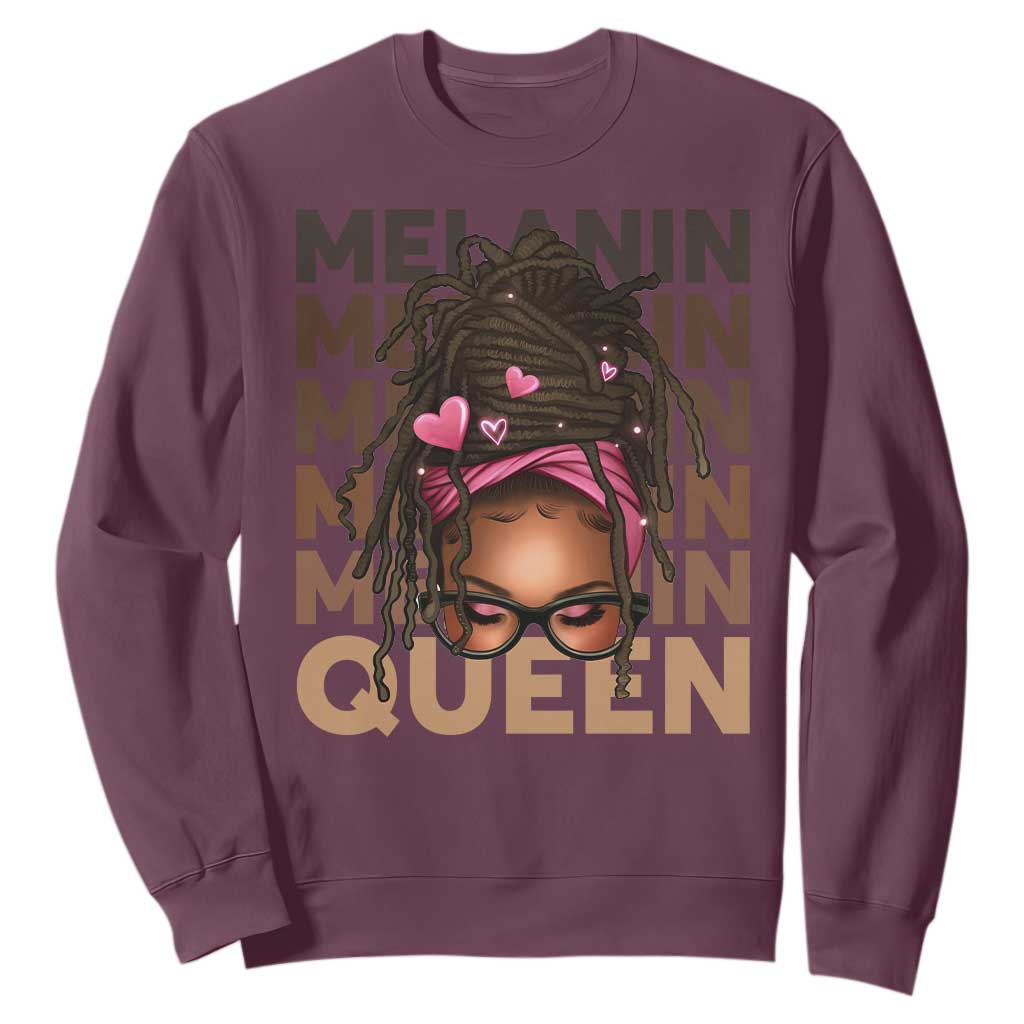 African American Pride Sweatshirt Melanin Queen Afro Messy Bun