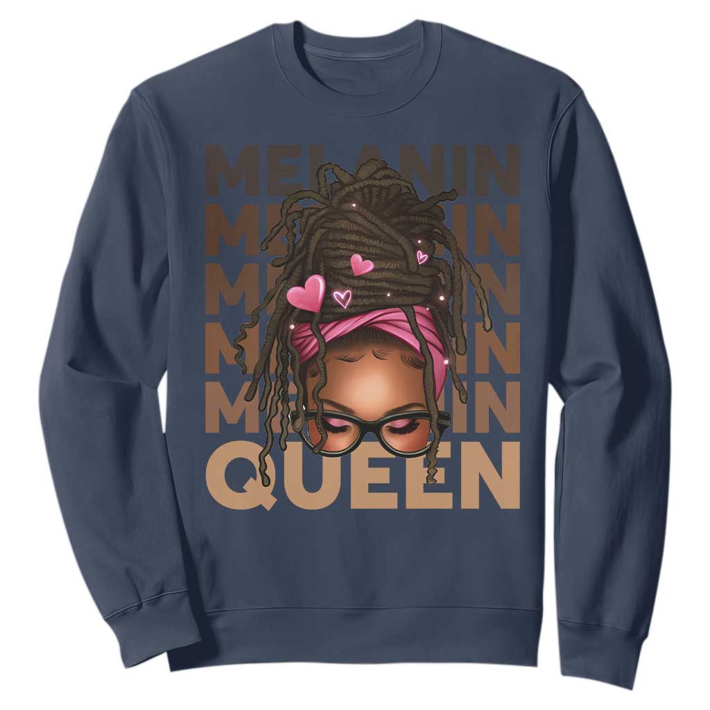 African American Pride Sweatshirt Melanin Queen Afro Messy Bun