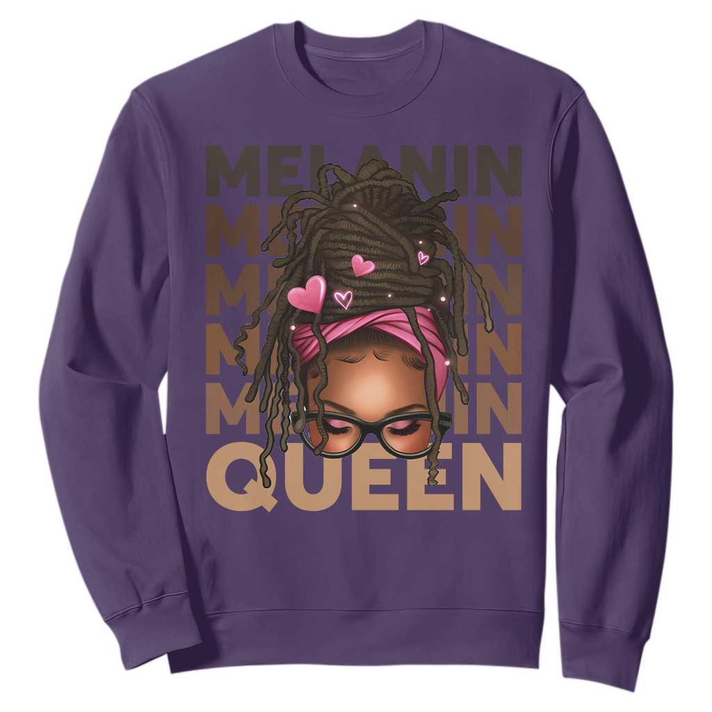 African American Pride Sweatshirt Melanin Queen Afro Messy Bun