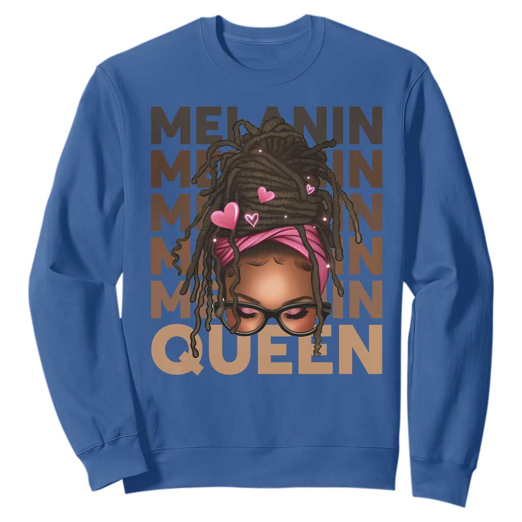 African American Pride Sweatshirt Melanin Queen Afro Messy Bun