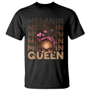 African American Pride T Shirt Melanin Queen Afro Messy Bun
