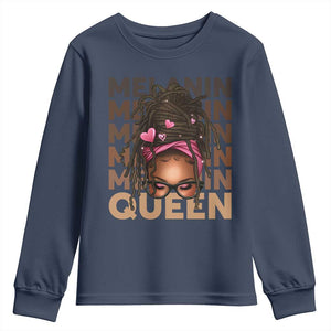 African American Pride Youth Sweatshirt Melanin Queen Afro Messy Bun