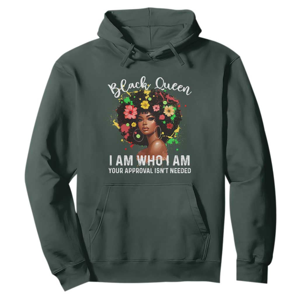 Proud African American Melanin Afro Girl Hoodie Black Queen I Am Who I Am Your Approval Isn't Needed