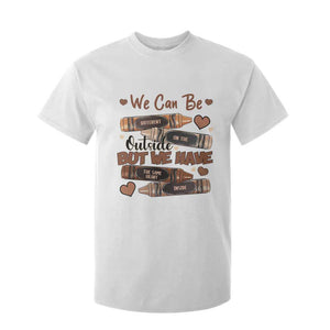 African American Teacher T Shirt For Kid We Can Be Different On The Outside But We Have The Same Heart Inside Melanin Crayons