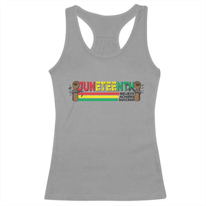 Juneteenth 1865 Racerback Tank Top Believe Achieve Succeed Independence Day Breaking Every Chain