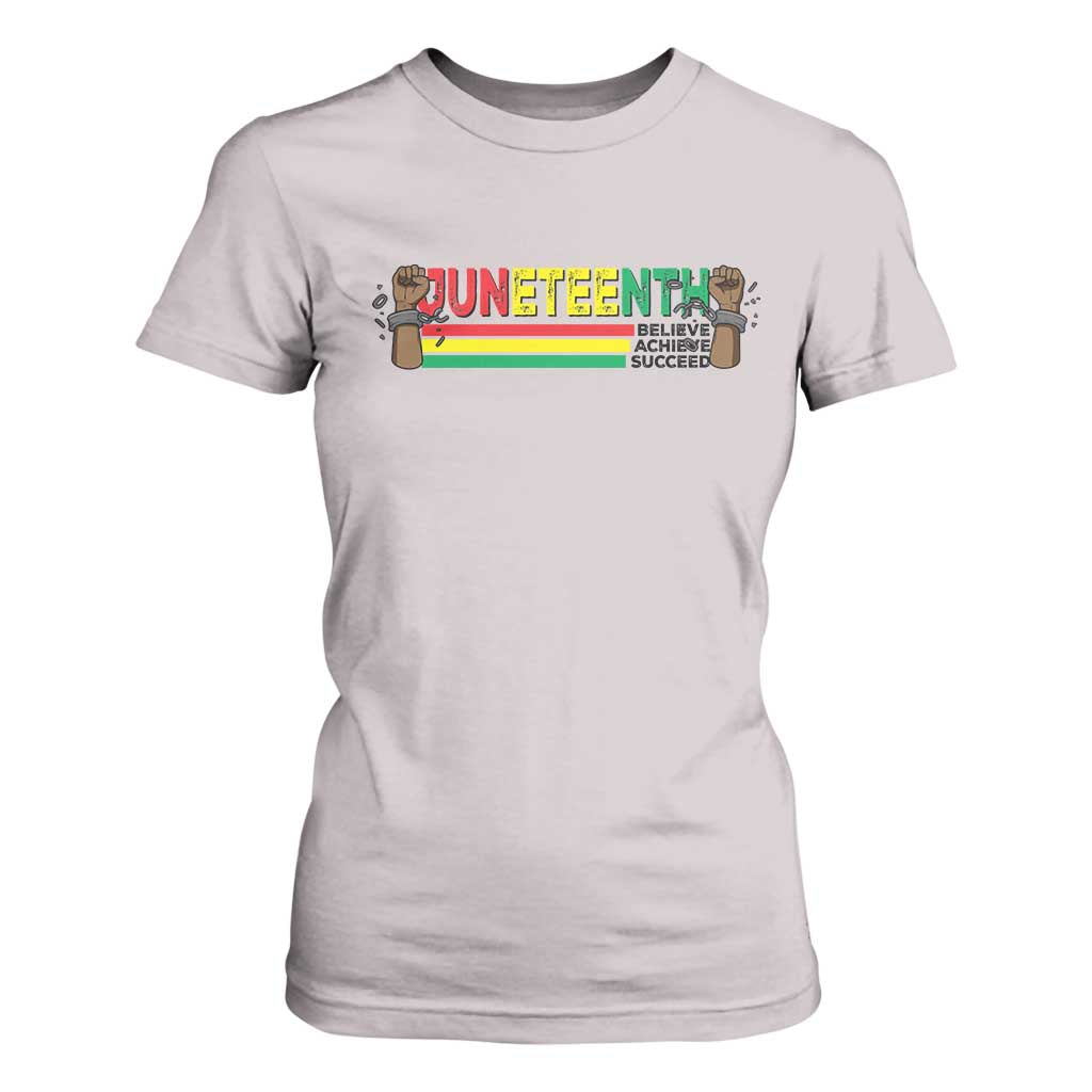 Juneteenth 1865 T Shirt For Women Believe Achieve Succeed Independence Day Breaking Every Chain