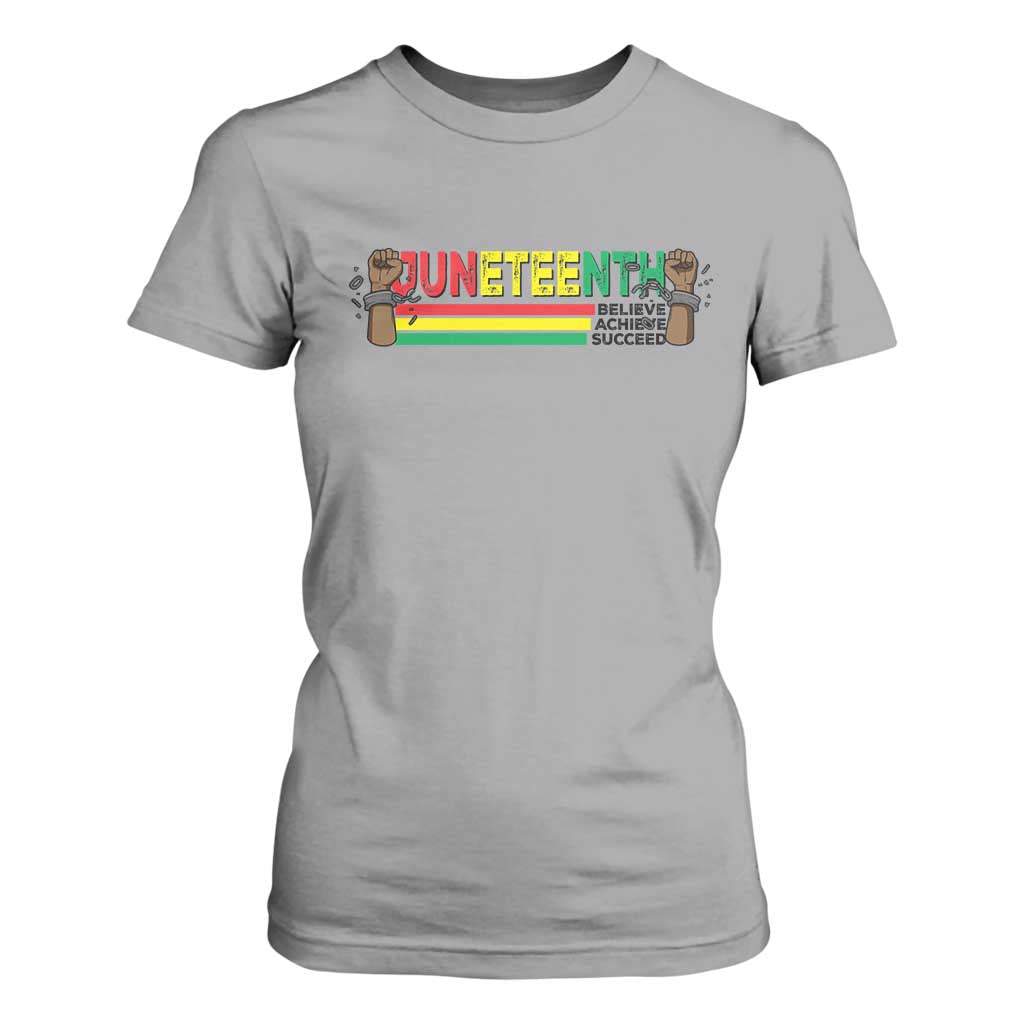 Juneteenth 1865 T Shirt For Women Believe Achieve Succeed Independence Day Breaking Every Chain