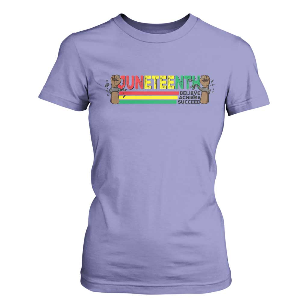 Juneteenth 1865 T Shirt For Women Believe Achieve Succeed Independence Day Breaking Every Chain
