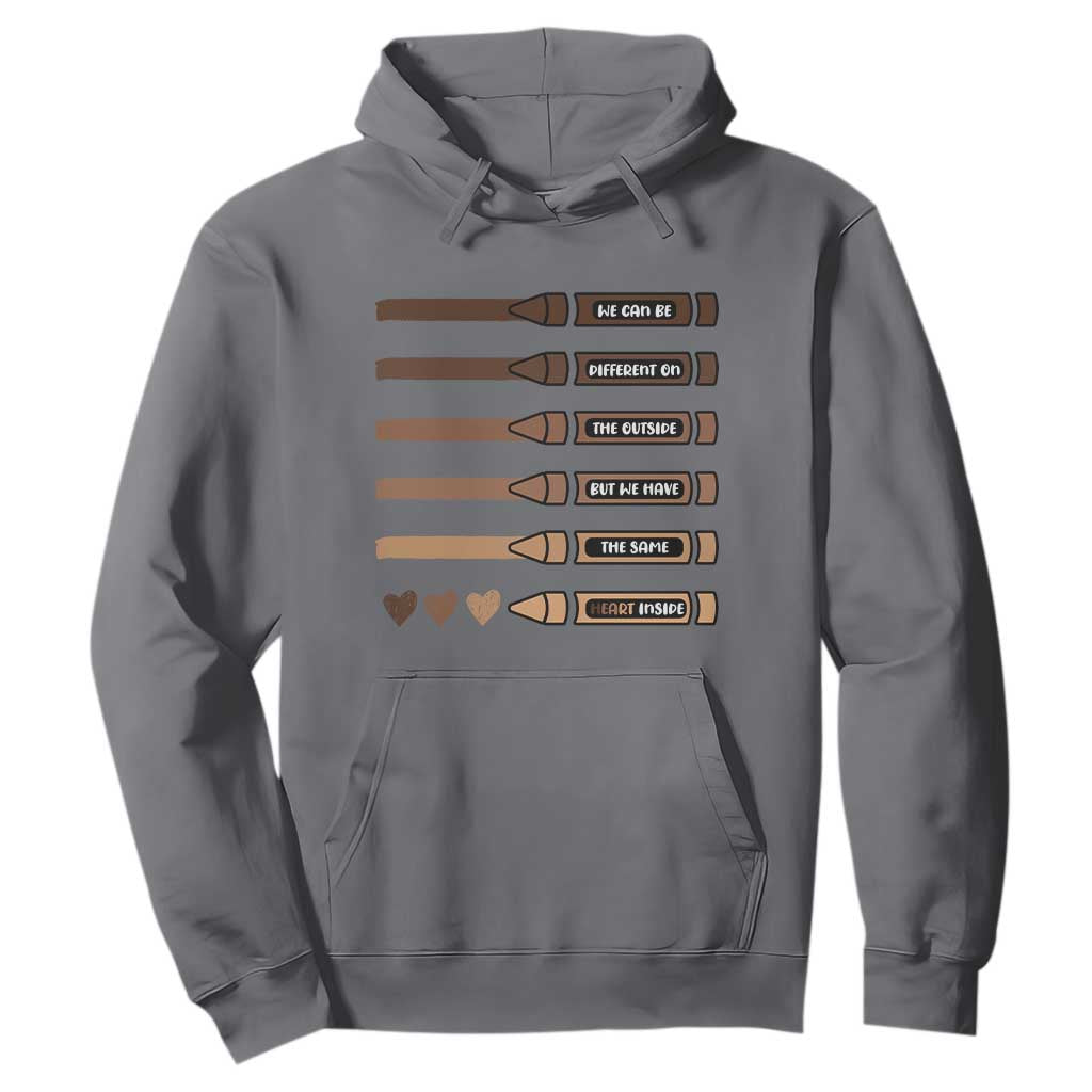 Melanin Black Teacher Hoodie We Can Be Different On The Outside But We Have The Same Heart Inside