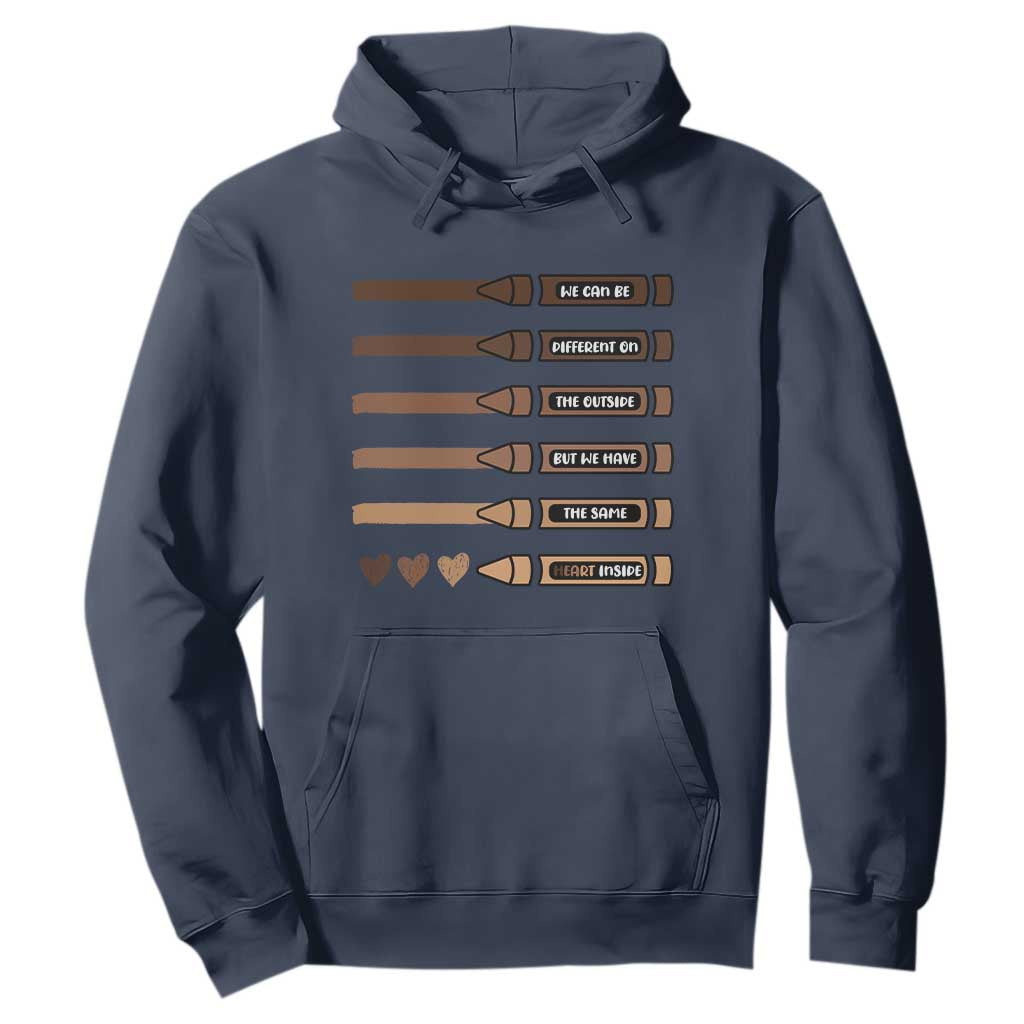 Melanin Black Teacher Hoodie We Can Be Different On The Outside But We Have The Same Heart Inside