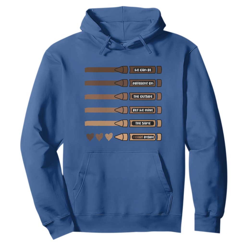Melanin Black Teacher Hoodie We Can Be Different On The Outside But We Have The Same Heart Inside