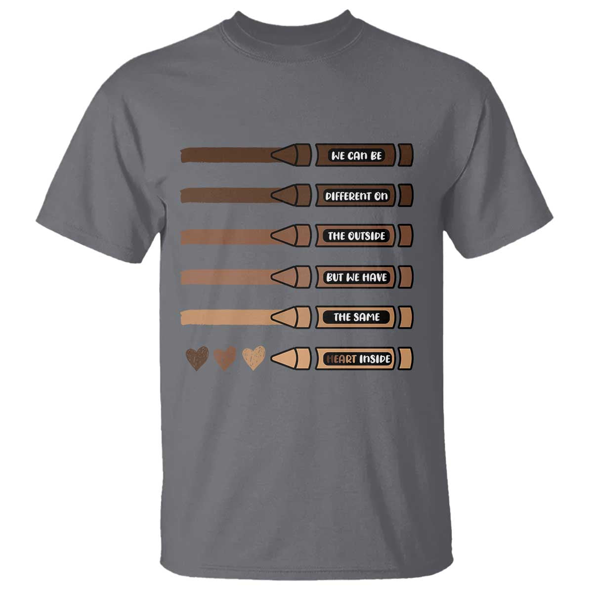 Melanin Black Teacher T Shirt We Can Be Different On The Outside But We Have The Same Heart Inside