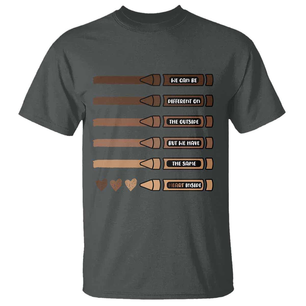 Melanin Black Teacher T Shirt We Can Be Different On The Outside But We Have The Same Heart Inside