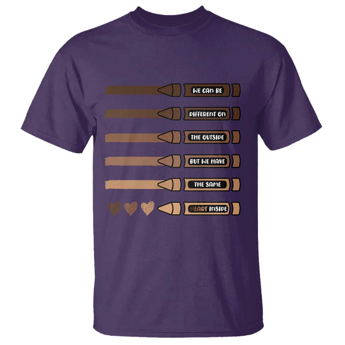 Melanin Black Teacher T Shirt We Can Be Different On The Outside But We Have The Same Heart Inside