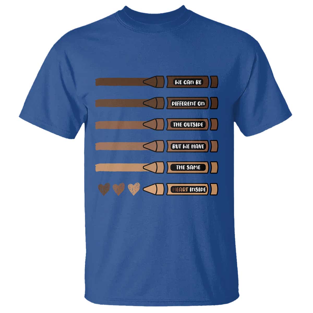 Melanin Black Teacher T Shirt We Can Be Different On The Outside But We Have The Same Heart Inside