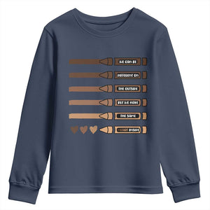 Melanin Black Teacher Youth Sweatshirt We Can Be Different On The Outside But We Have The Same Heart Inside