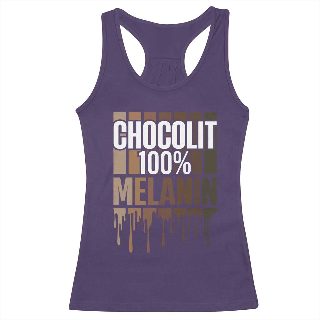 Funny Chocolit 100% Racerback Tank Top Melanin Black Pride African American